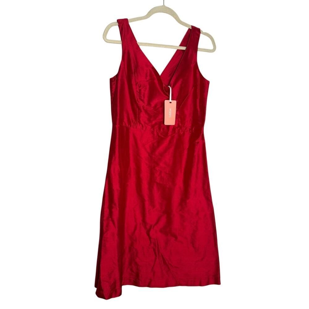 NWT LulaKate Red Silk Mini Dress with Sash Women’s Sz. 12